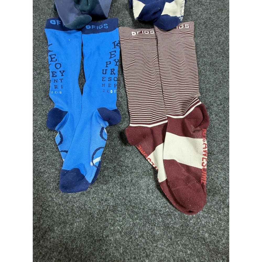 FIGS Compression Socks Womens Medium Blue Maroon Multi 4 Pair Bundle - Picture 2 of 5